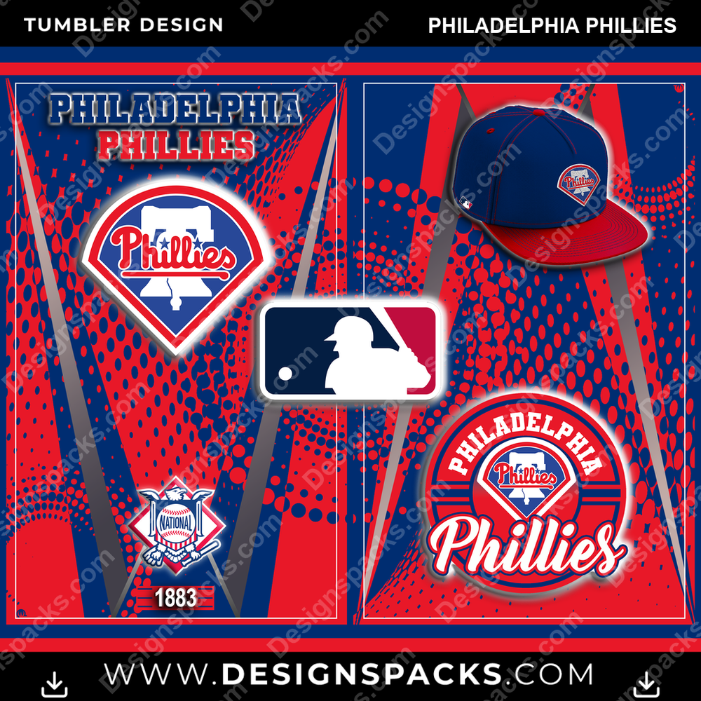 Baseball Team Logo Philadelphia Phillies Tumbler Digital Wrap Design