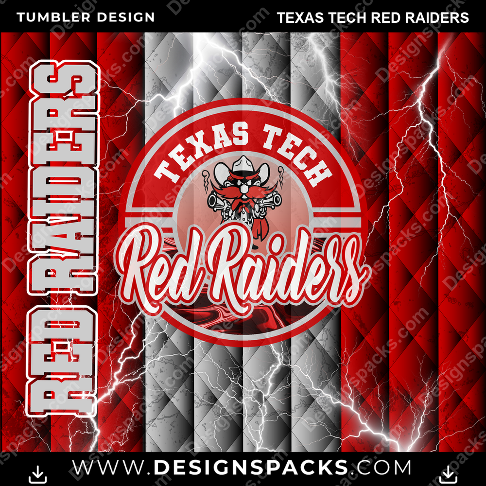 College Sport Diamond Texas Tech Red Raiders Tumbler Digital Wrap Design