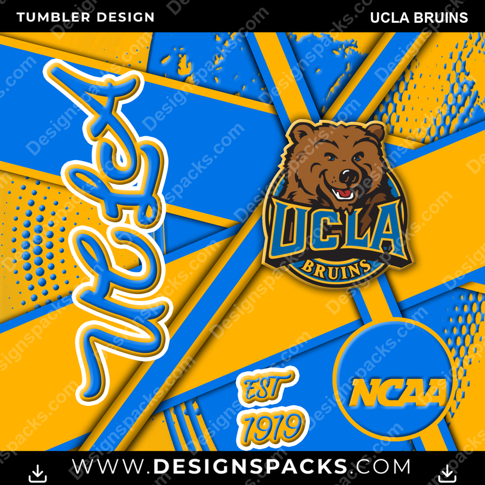 College Sport Team Sport UCLA Bruins NCAA College Sport Tumbler Digital Wrap Design Download