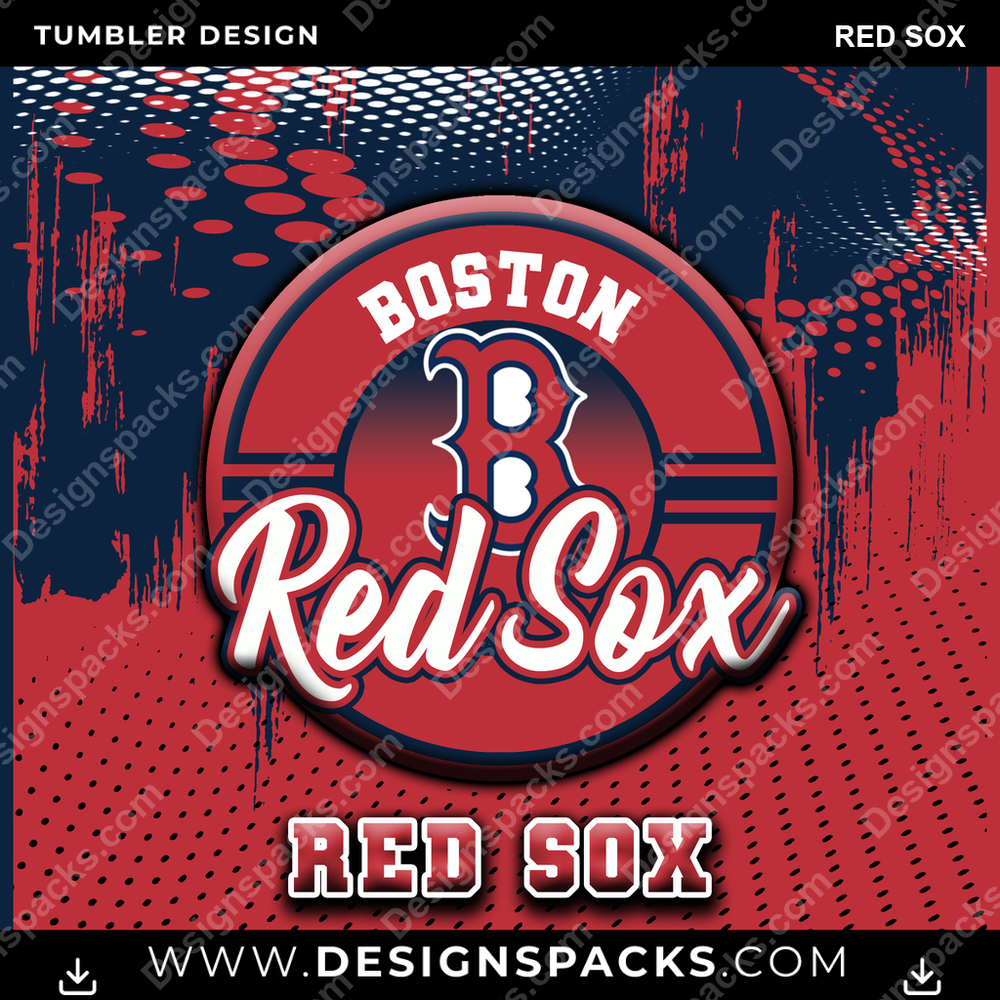 Baseball Dot Logo Red Sox Tumbler Digital Wrap Design