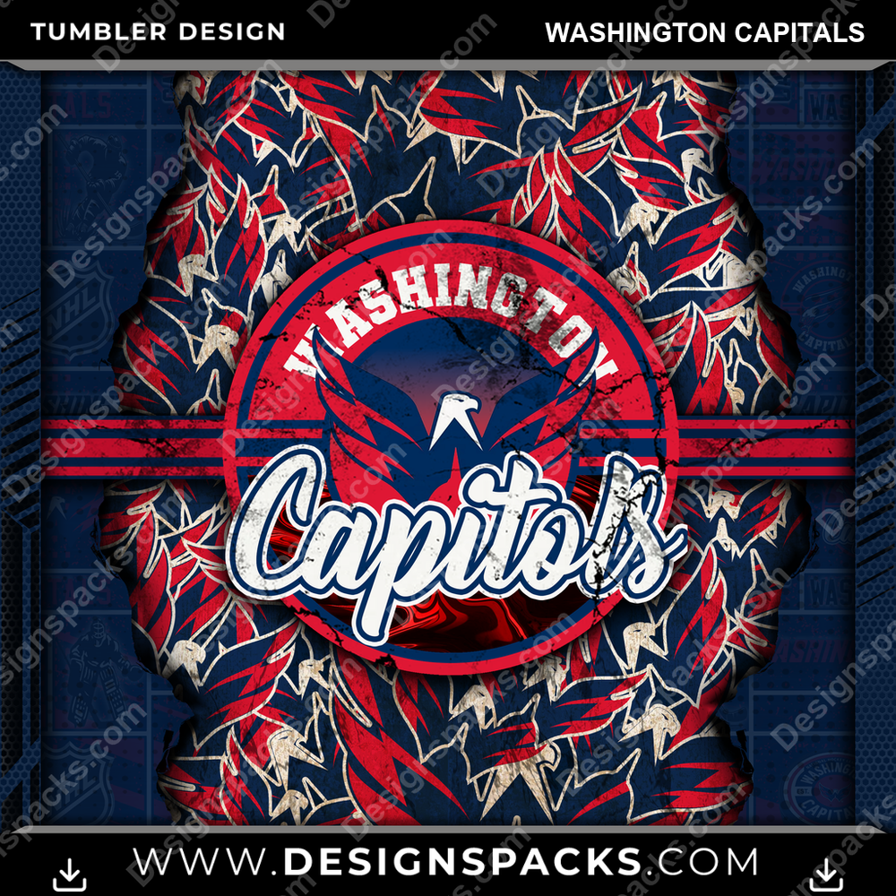 Hockey Ripped Washington Capitals Tumbler Digital Wrap Design