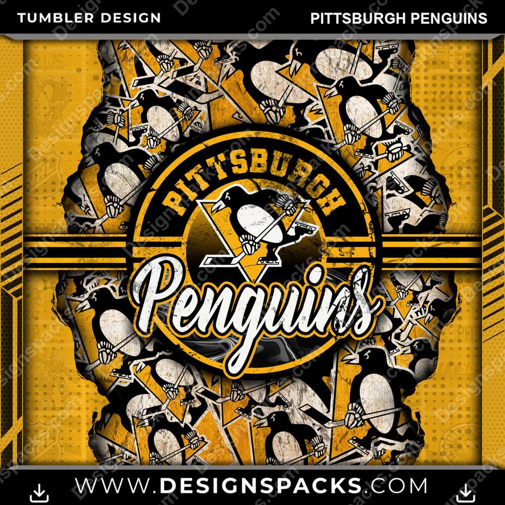 Hockey Ripped Pittsburgh Penguins Tumbler Digital Wrap Design