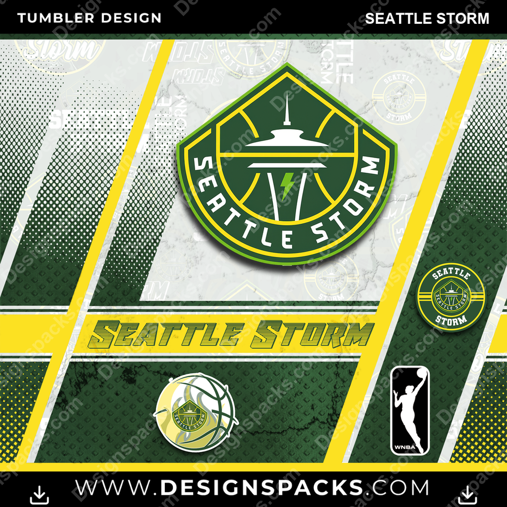 Basketball Sports Seattle Storm Tumbler Digital Wrap Design