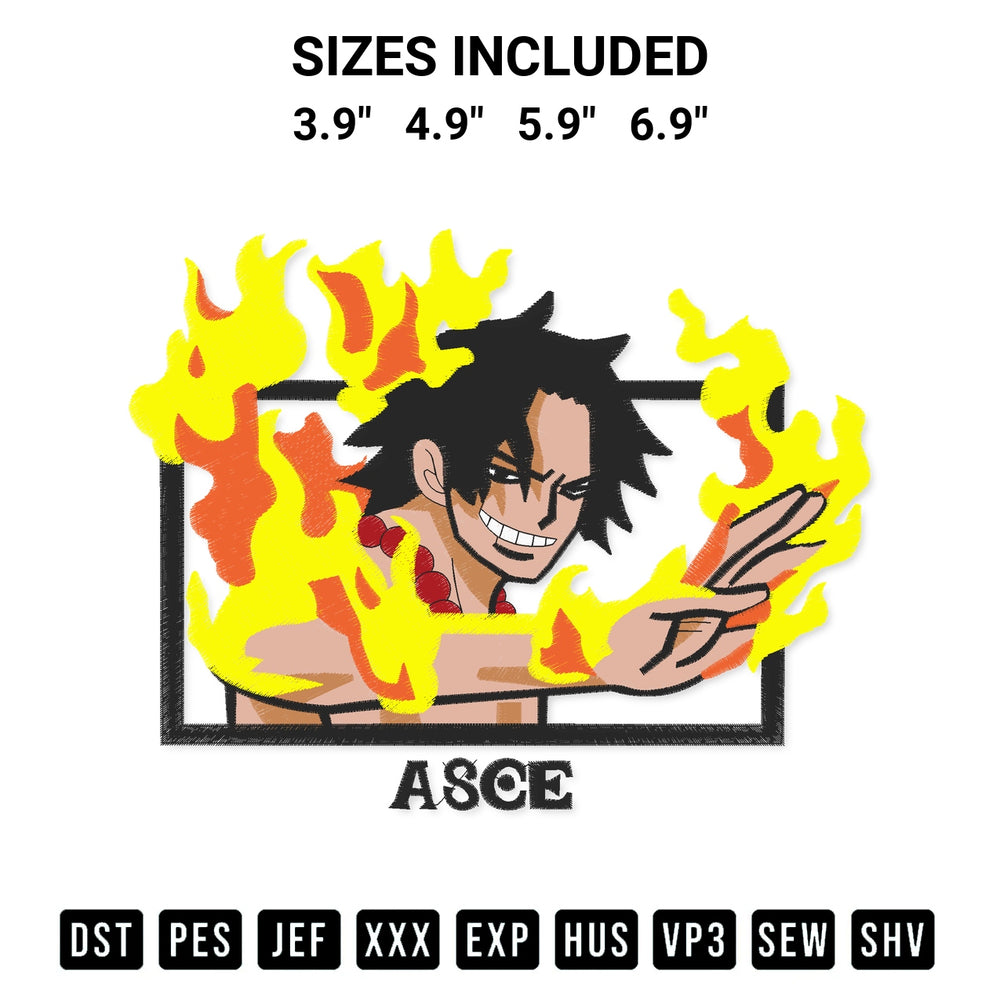 Add a unique touch to your apparel with the Ace One Piece Anime Embroidery Design embroidery file. Premium instant download available now on Designspacks.com. Available sizes: 3.9", 4.9", 5.9", 6.9".