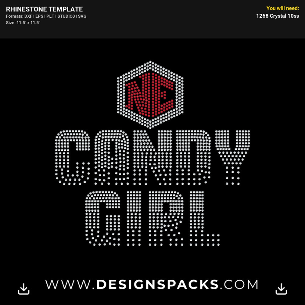 Candy Girl New Edition Rhinestone Digital Template