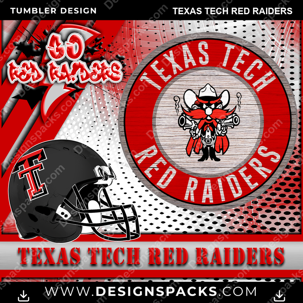 College Sport Go Team 2 Texas Tech Red Raiders NCAA College Sport Tumbler Digital Wrap Design Download