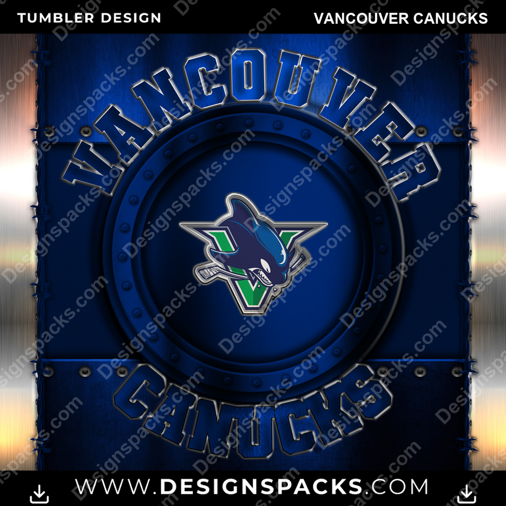 Ice Hockey Metal Vancouver Canucks NHL Hockey Tumbler Digital Wrap Design Download