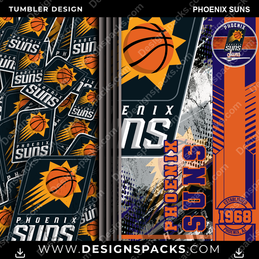 Basketball Sports Phoenix Suns Tumbler Digital Wrap Design