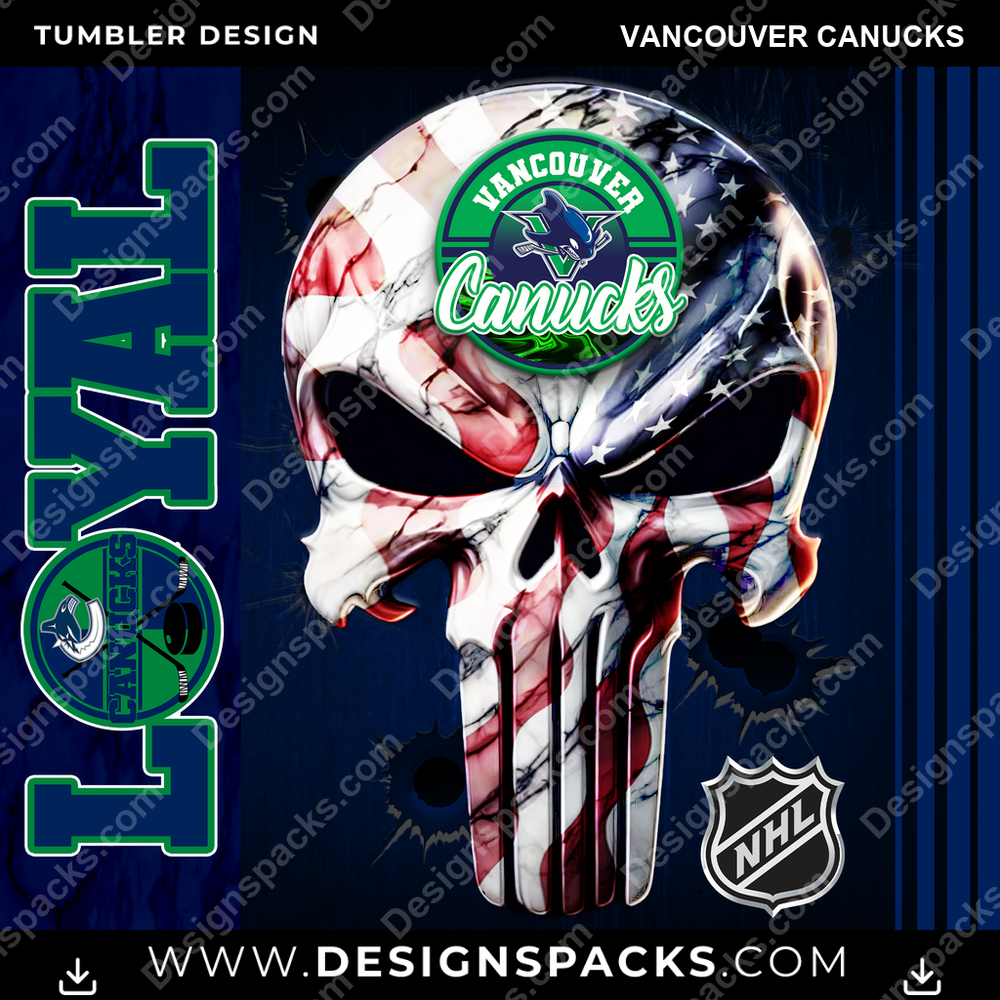 Hockey Loyal Vancouver Canucks Tumbler Digital Wrap Design