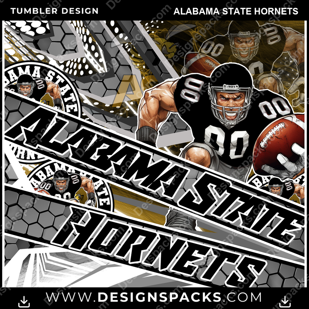 College Sport Fathead Alabama State Hornets NCAA College Sport Tumbler Digital Wrap Design Download