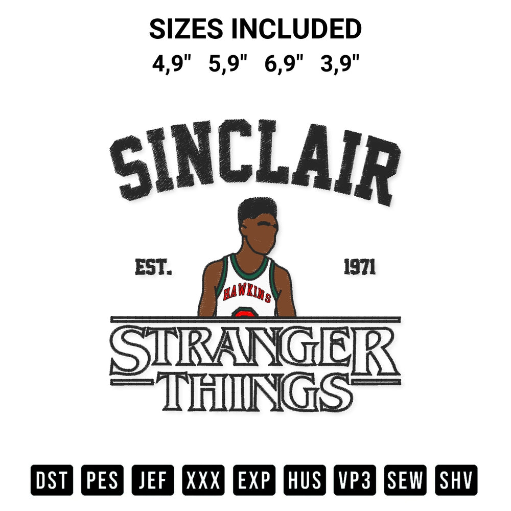 Discover the perfect addition to your crafting collection: Lucas Sinclair Stranger Things Logo Embroidery Design embroidery file. Instantly available at Designspacks.com. Available sizes: 4,9", 5,9", 6,9", 3,9".