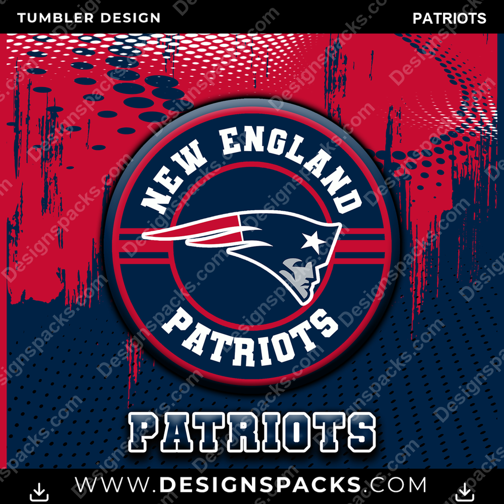 Football Dot Logo Patriots Tumbler Digital Wrap Design