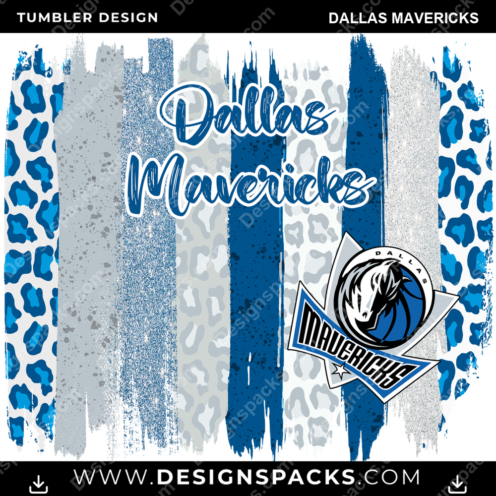 Basketball Brush Strokes Dallas Mavericks Tumbler Digital Wrap Design