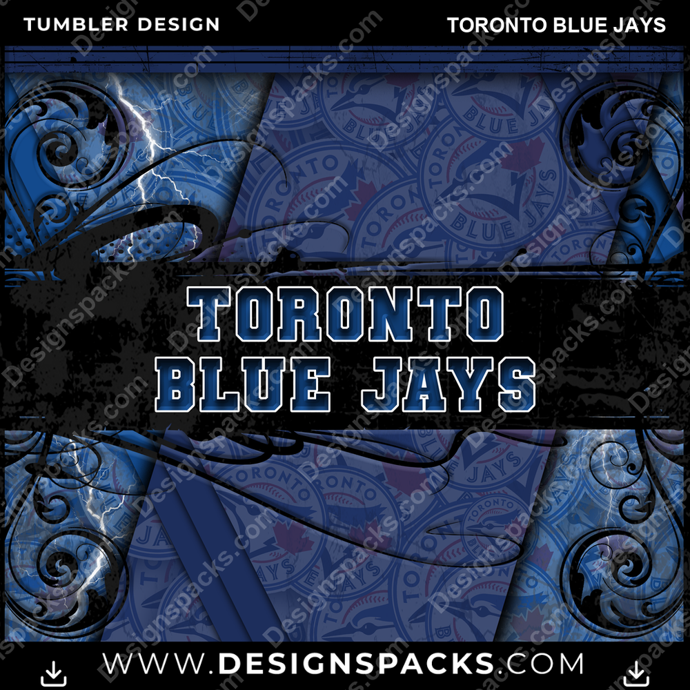 Baseball Elegant Toronto Blue Jays Tumbler Digital Wrap Design