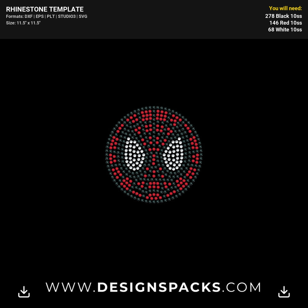 Spiderman Mask Rhinestone Digital Template