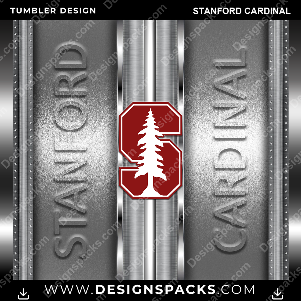 College Sport Metallic Stanford Cardinal NCAA College Sport Tumbler Digital Wrap Design Download