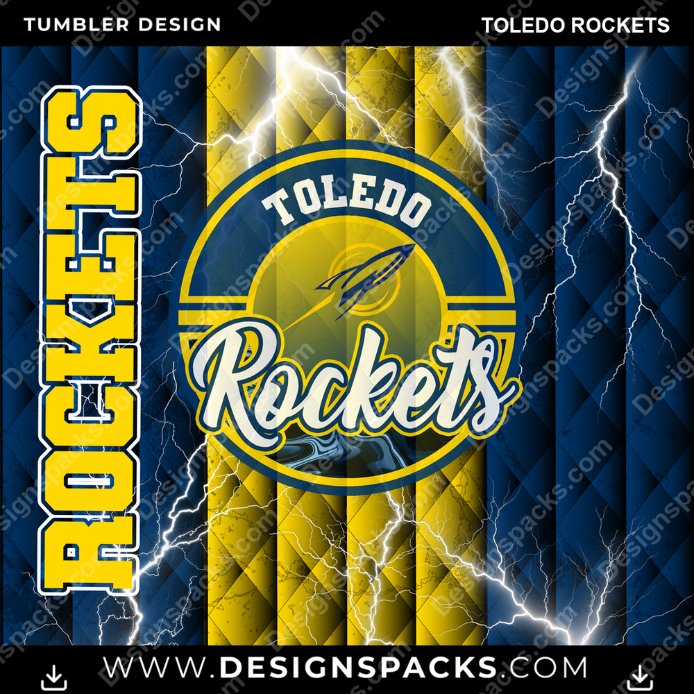 College Sport Diamond Toledo Rockets Tumbler Digital Wrap Design