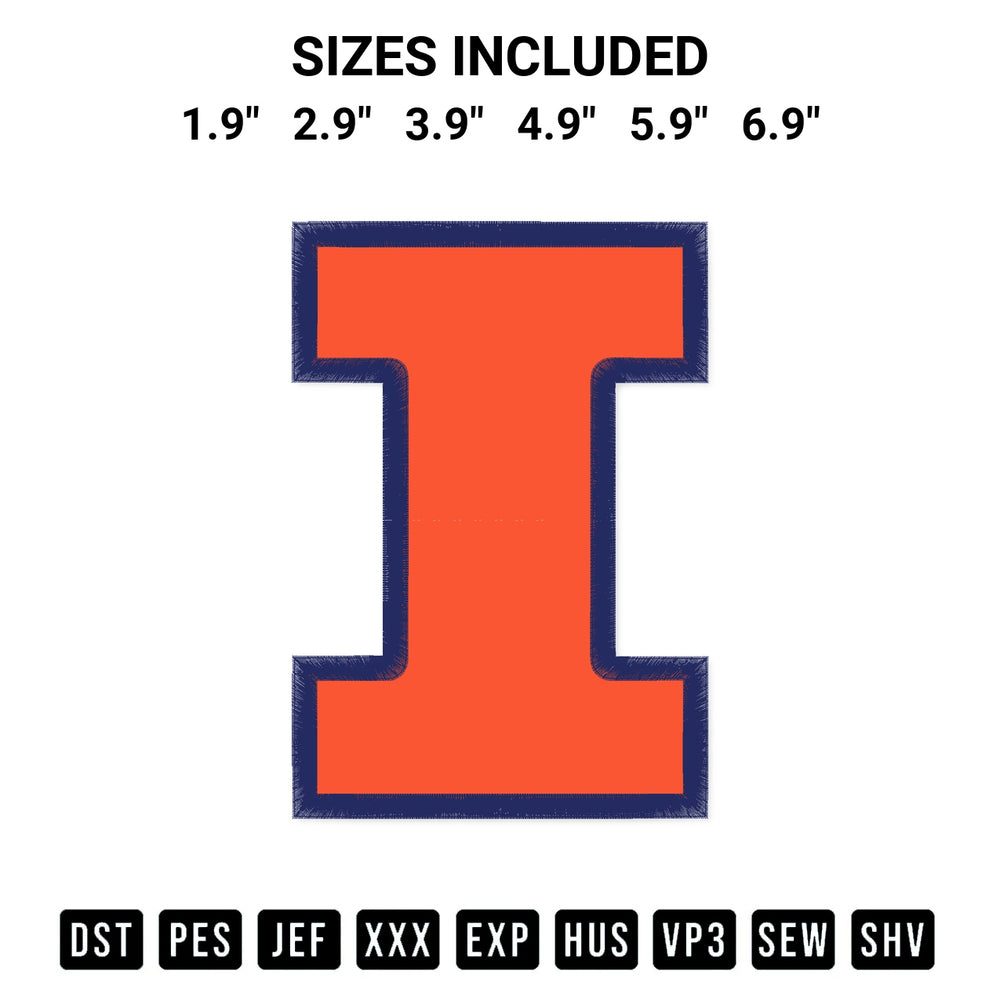 Create amazing crafts with the Illinois Fighting Illini Football Embroidery Design embroidery file. High-quality digital download from Designspacks.com, perfect for beginners and pros. Available sizes: 1.9", 2.9", 3.9", 4.9", 5.9", 6.9".