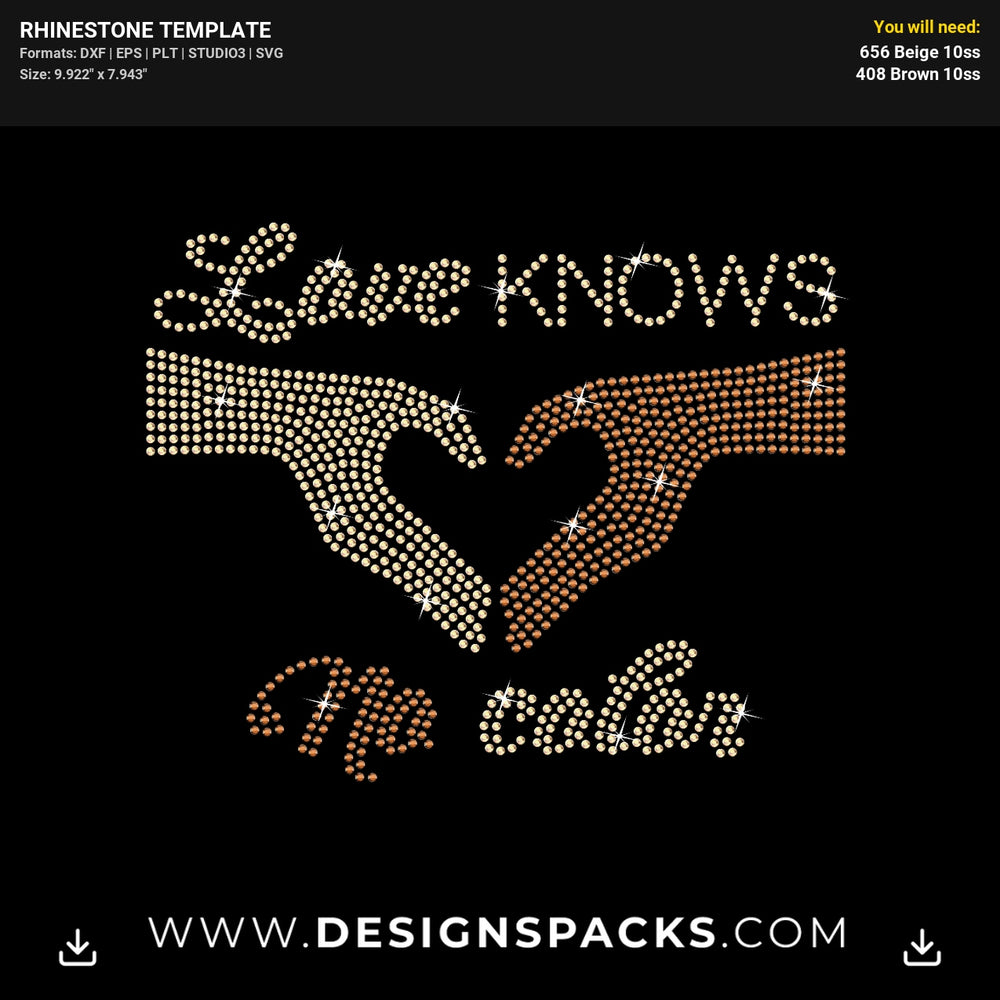 Love Has No Color Rhinestone Digital Template