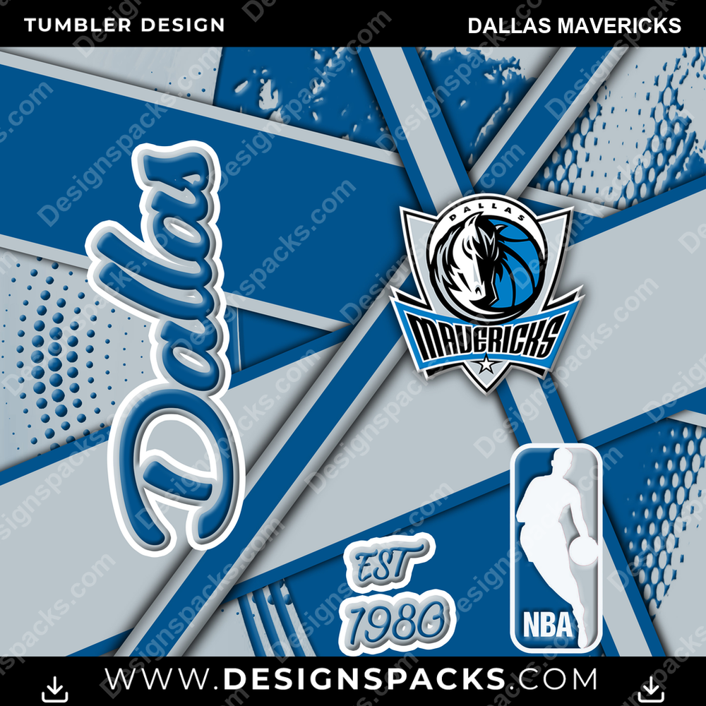 Basketball Team Sport Dallas Mavericks NBA Basketball Tumbler Digital Wrap Design Download
