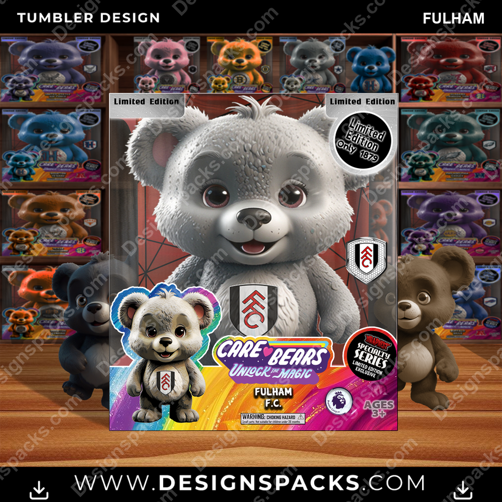 Soccer UK Care Bear Box Fulham Tumbler Digital Wrap Design