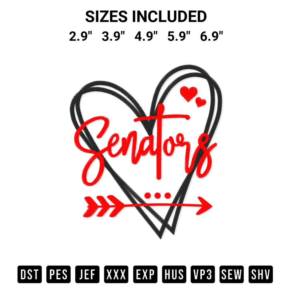 Discover the perfect addition to your crafting collection: Ottawa Senators Heart Embroidery Design embroidery file. Instantly available at Designspacks.com. Available sizes: 2.9", 3.9", 4.9", 5.9", 6.9".