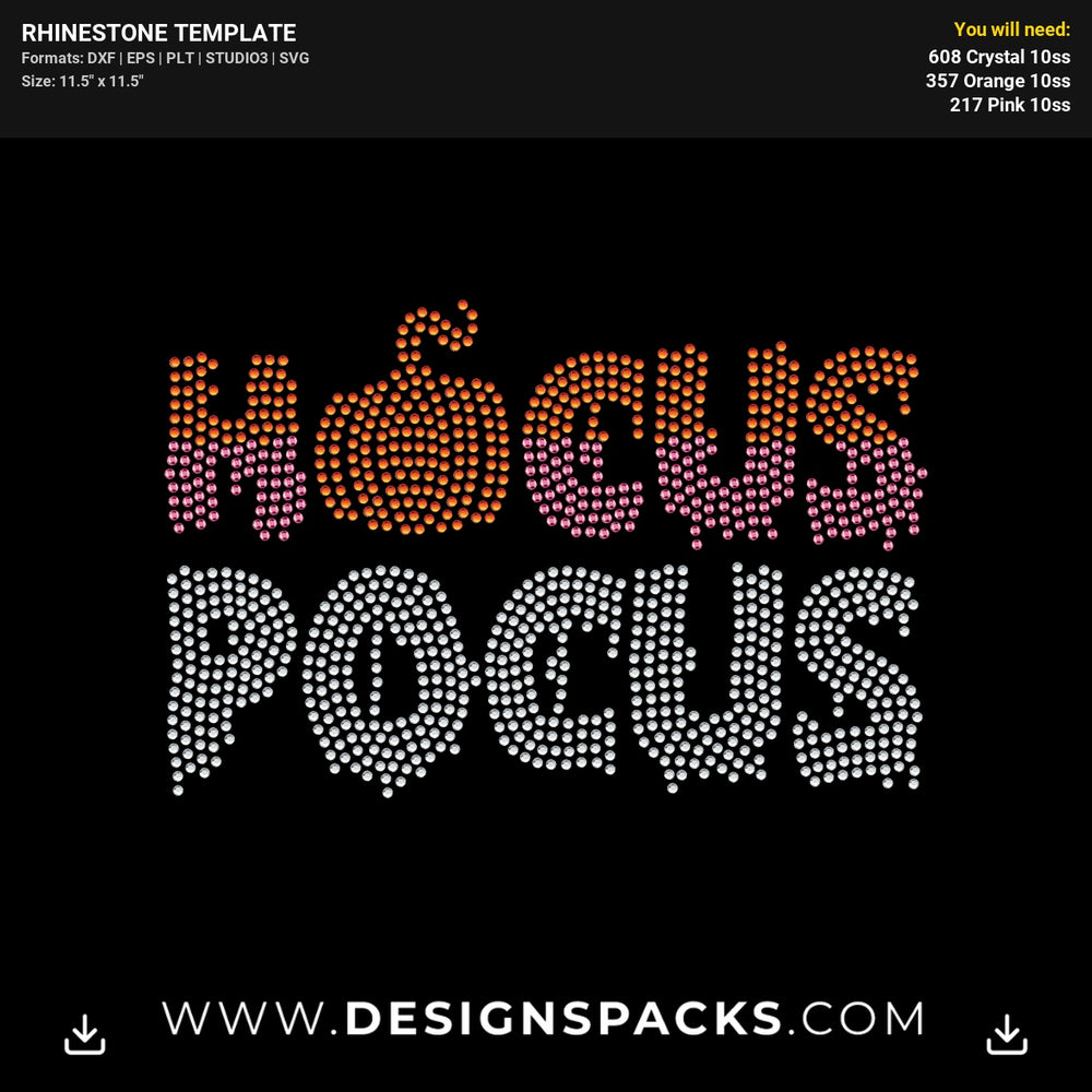 Hocus Pocus Pumpkin Rhinestone Digital Template