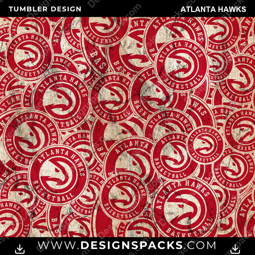 Basketball Logo BG Atlanta Hawks Tumbler Digital Wrap Design