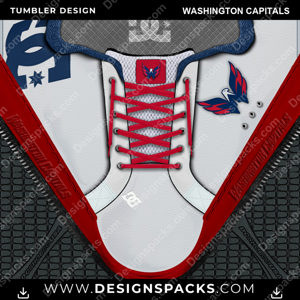 Ice Hockey DC Sneaker Washington Capitals Tumbler Digital Wrap Design