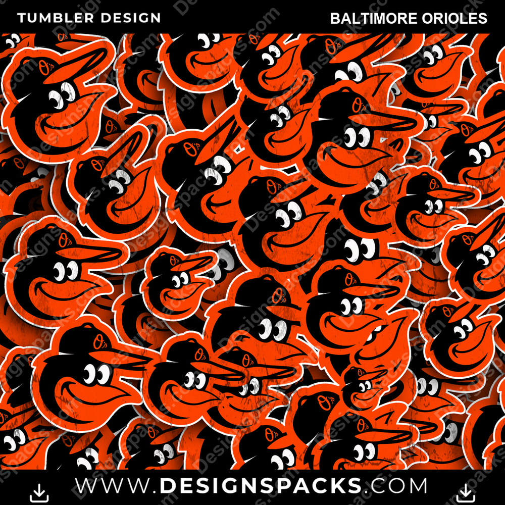 Baseball Logo BG Baltimore Orioles Tumbler Digital Wrap Design