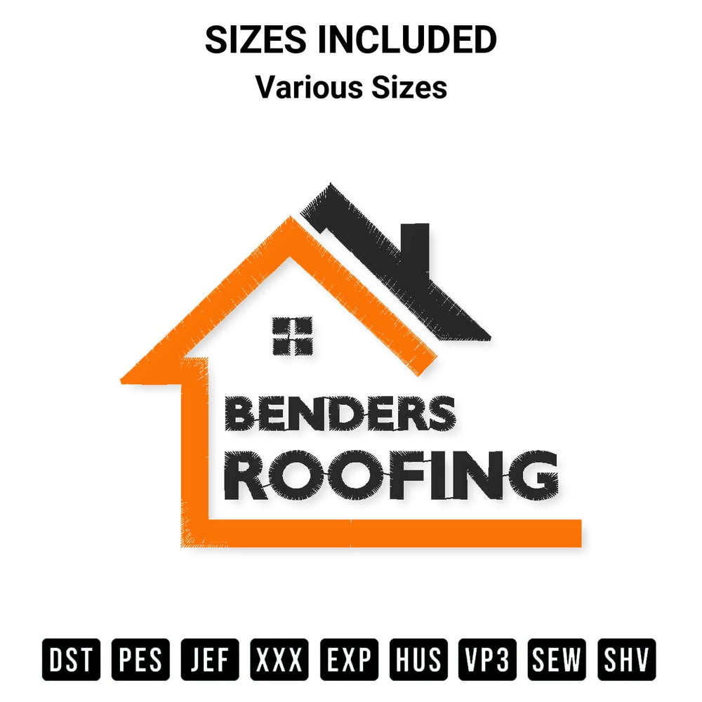 Transform your fabrics with the Benders Roofing Embroidery Design embroidery design. Instant access to premium digitized patterns at Designspacks.com. Available sizes: Various Sizes.