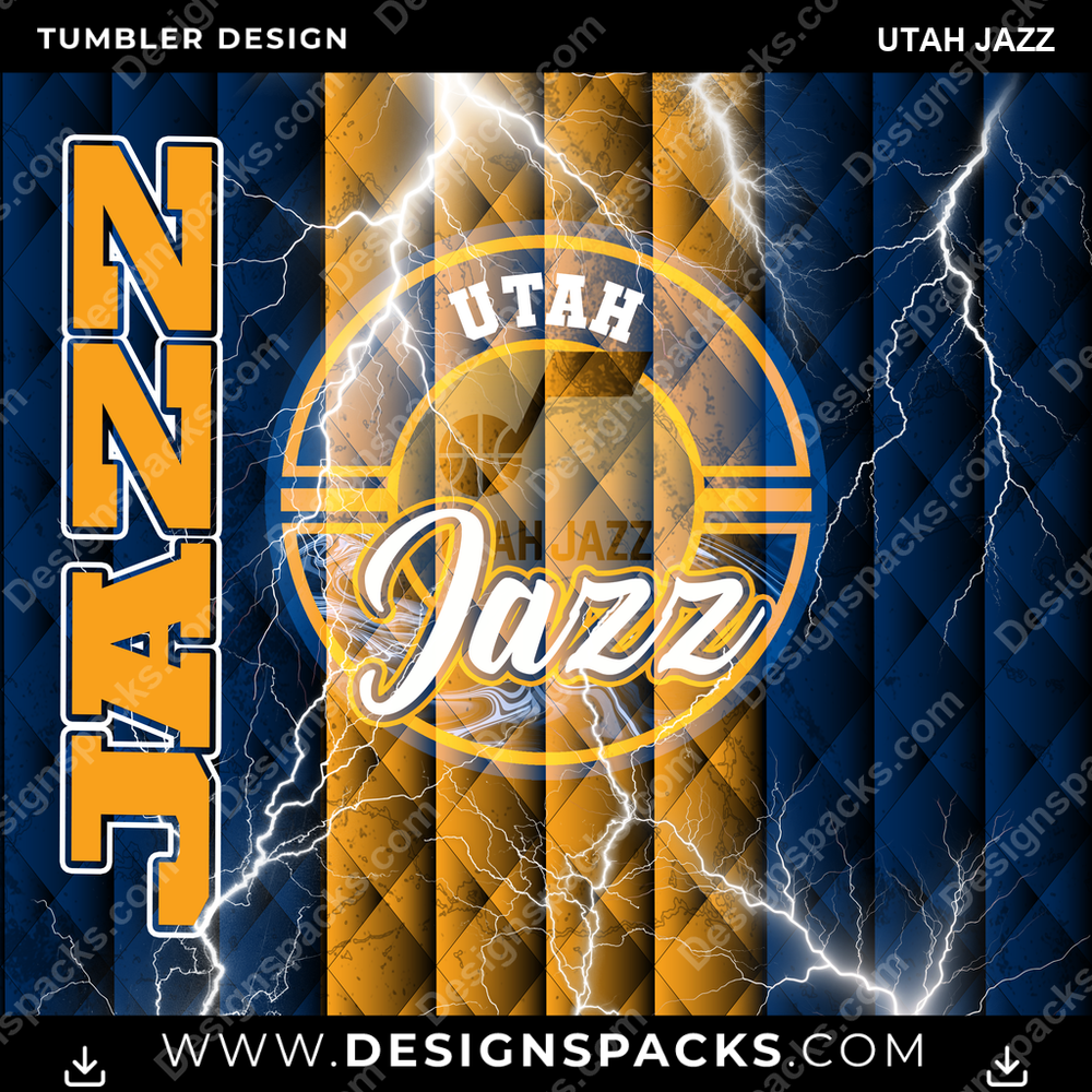 Basketball Diamond Utah Jazz Tumbler Digital Wrap Design