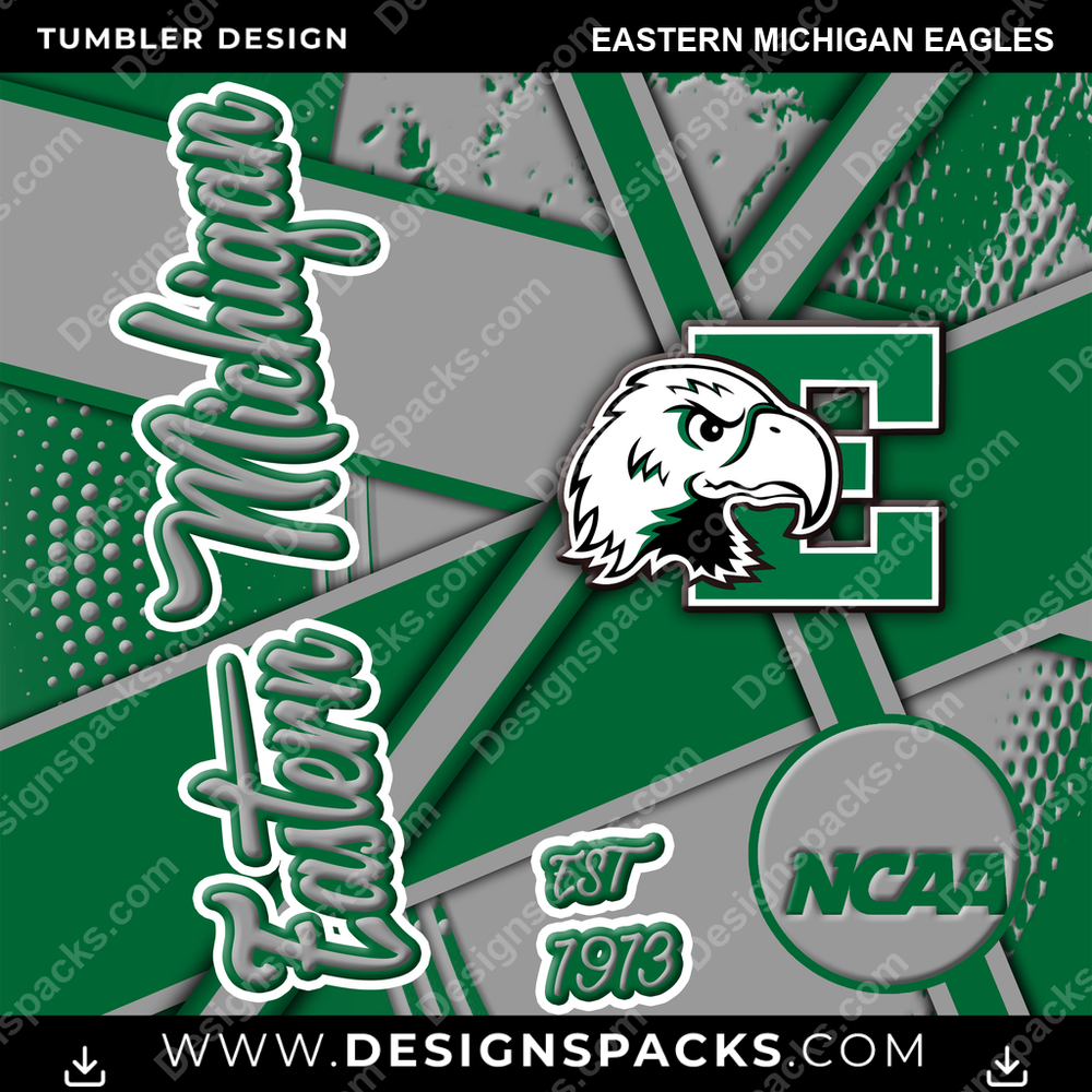 College Sport Team Sport Eastern Michigan Eagles NCAA College Sport Tumbler Digital Wrap Design Download
