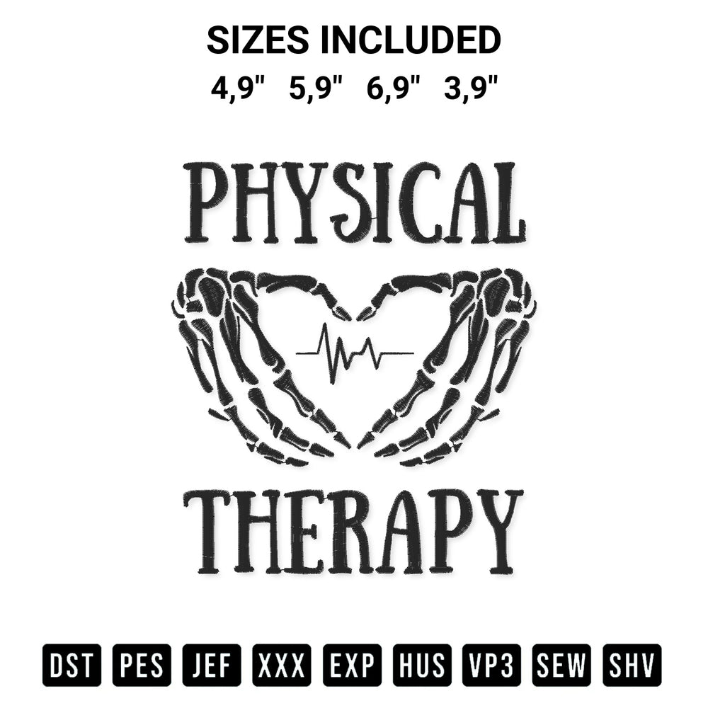Elevate your next project with our Physical Therapy Skeleton Hand Heartbeat Halloween Pt Logo Embroidery Design embroidery file. Shop high-quality digital patterns instantly at Designspacks.com. Available sizes: 4,9", 5,9", 6,9", 3,9".