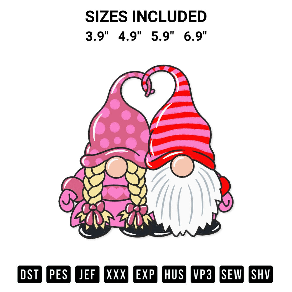 Looking for the perfect pattern? Download the Valentine Gnomes Embroidery Design embroidery design today at Designspacks.com. Crisp, clean stitching guaranteed. Available sizes: 3.9", 4.9", 5.9", 6.9".