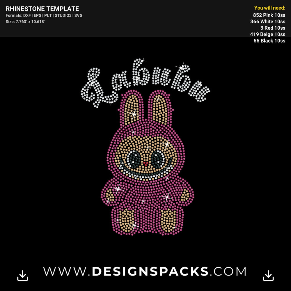 Complete Labubu  File Rhinestone Digital Template