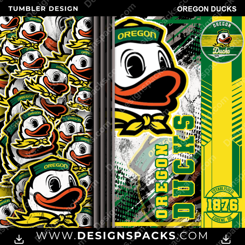 College Sport Sports Oregon Ducks NCAA College Sport Tumbler Digital Wrap Design Download