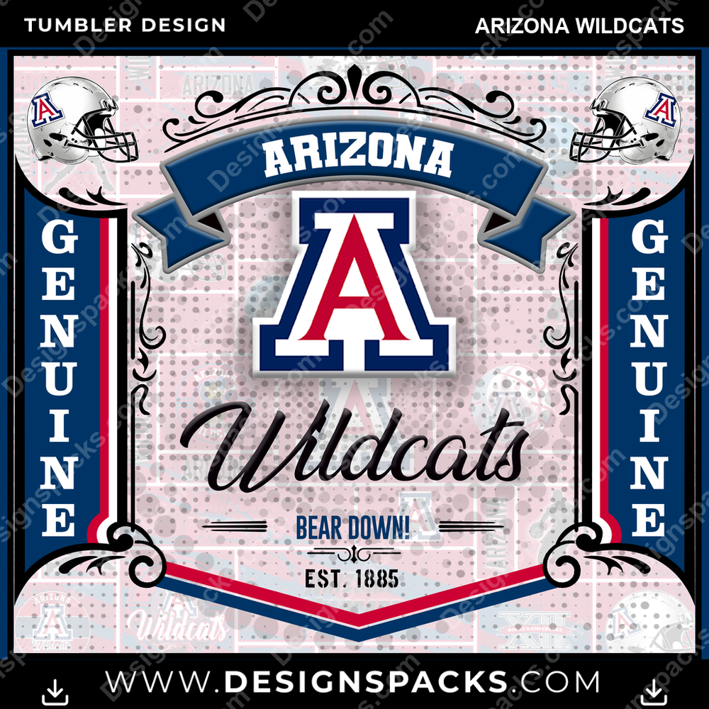 College Sport Bud Arizona Wildcats NCAA College Sport Tumbler Digital Wrap Design Download