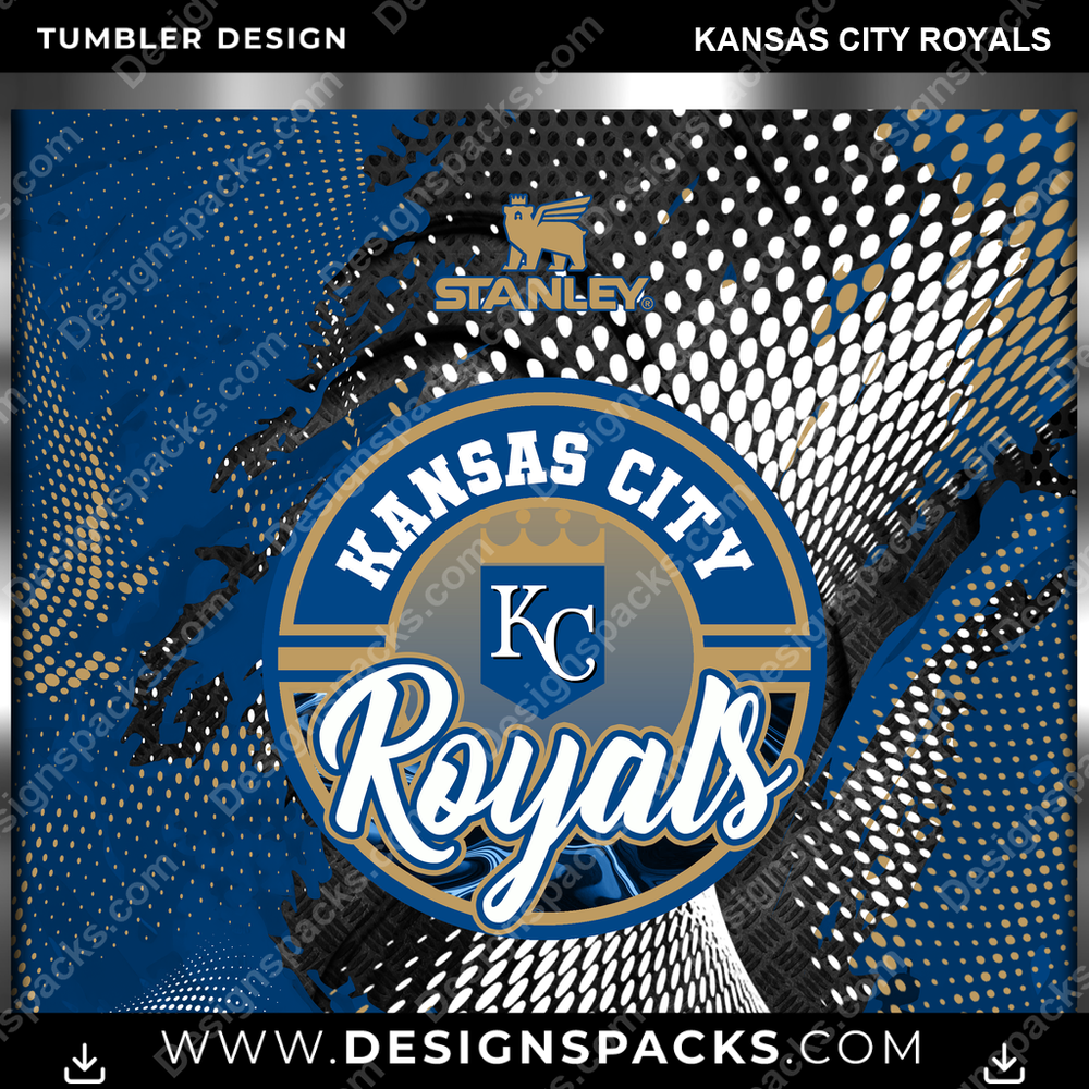 Baseball Stanley Kansas City Royals Tumbler Digital Wrap Design