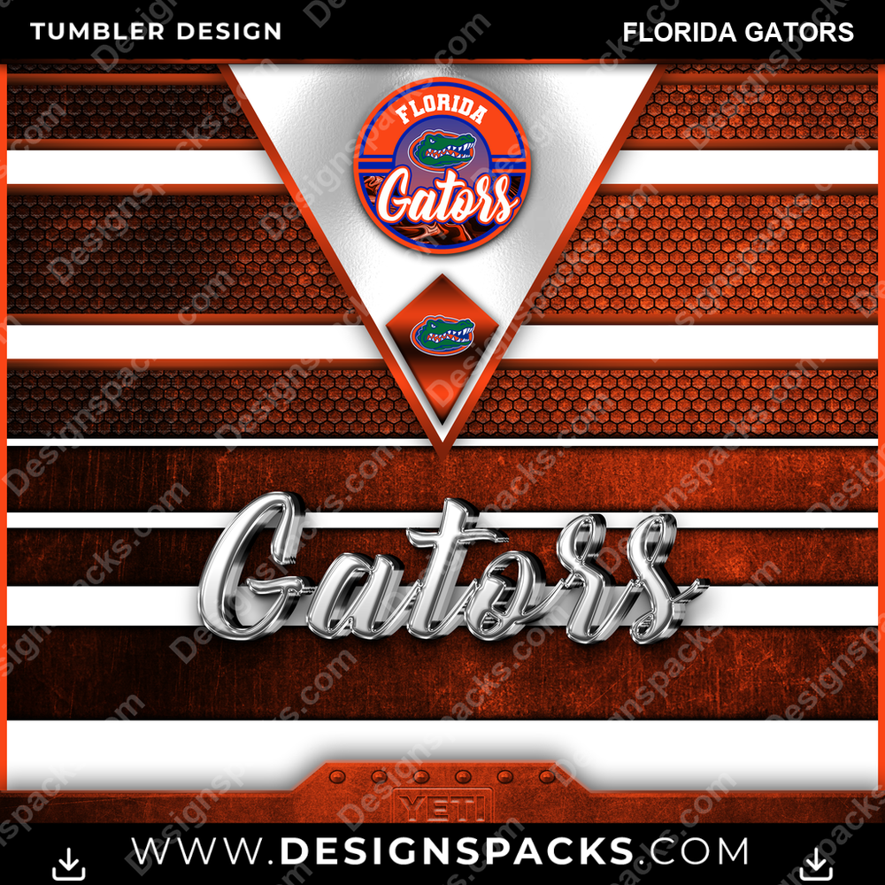 College Sport YETI Florida Gators Tumbler Digital Wrap Design