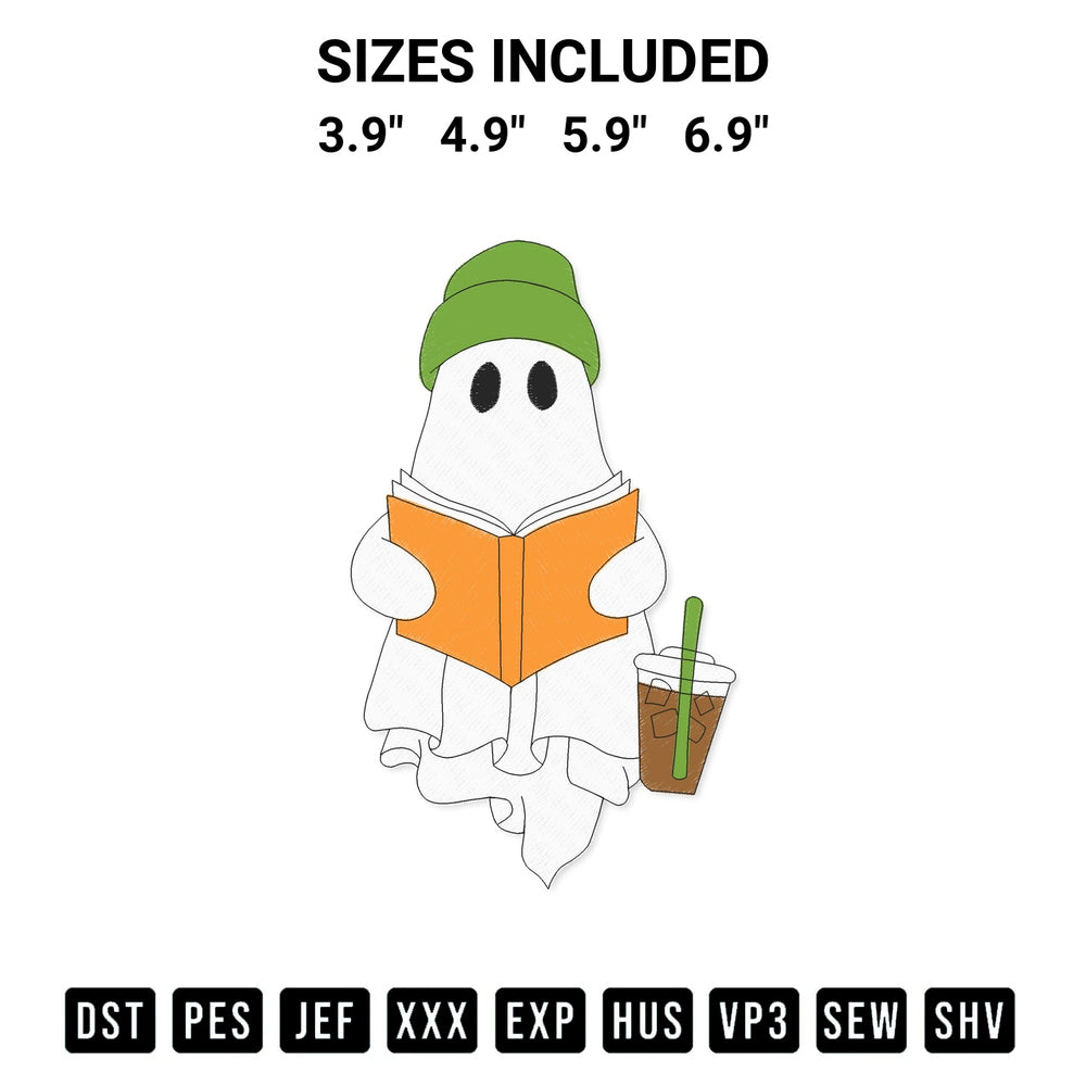 Download the Ghost Reading Book Embroidery Design machine embroidery design exclusively at Designspacks.com. Premium digitized pattern for apparel and DIY crafts. Available sizes: 3.9", 4.9", 5.9", 6.9".