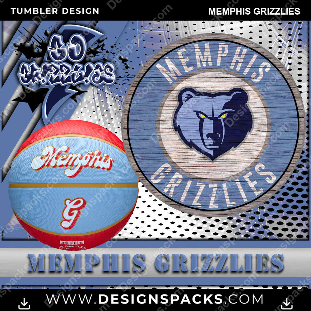 Basketball Go Team Memphis Grizzlies NBA Basketball Tumbler Digital Wrap Design Download