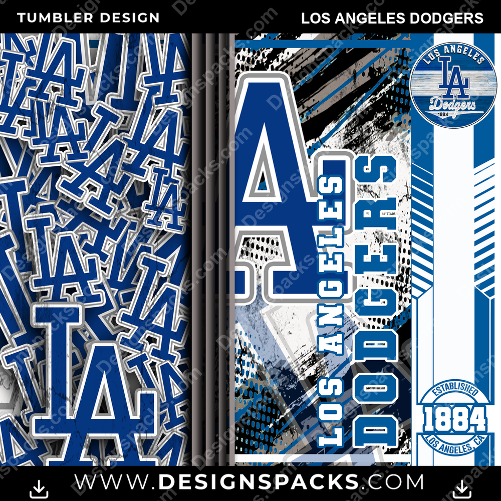 Baseball Sports Los Angeles Dodgers MLB Baseball Tumbler Digital Wrap Design Download