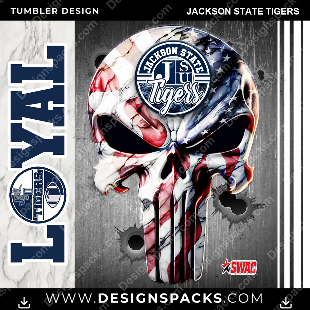 College Sport Loyal Jackson State Tigers Tumbler Digital Wrap Design
