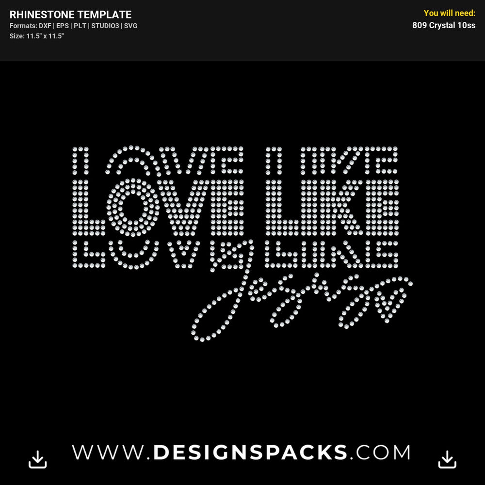 Love Like Jesus Rhinestone Digital Template