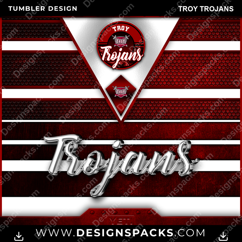 College Sport YETI Troy Trojans NCAA College Sport Tumbler Digital Wrap Design Download