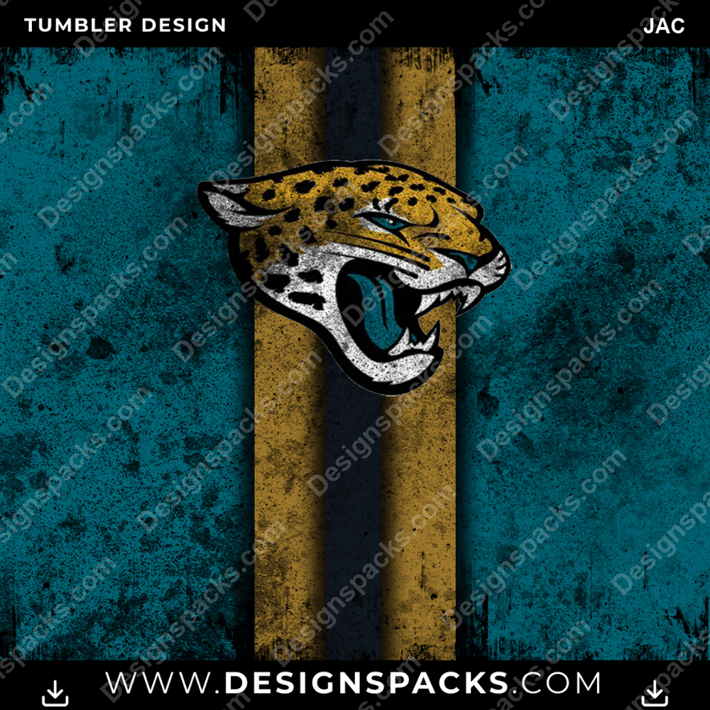 Football Grunge Style JAC Tumbler Digital Wrap Design