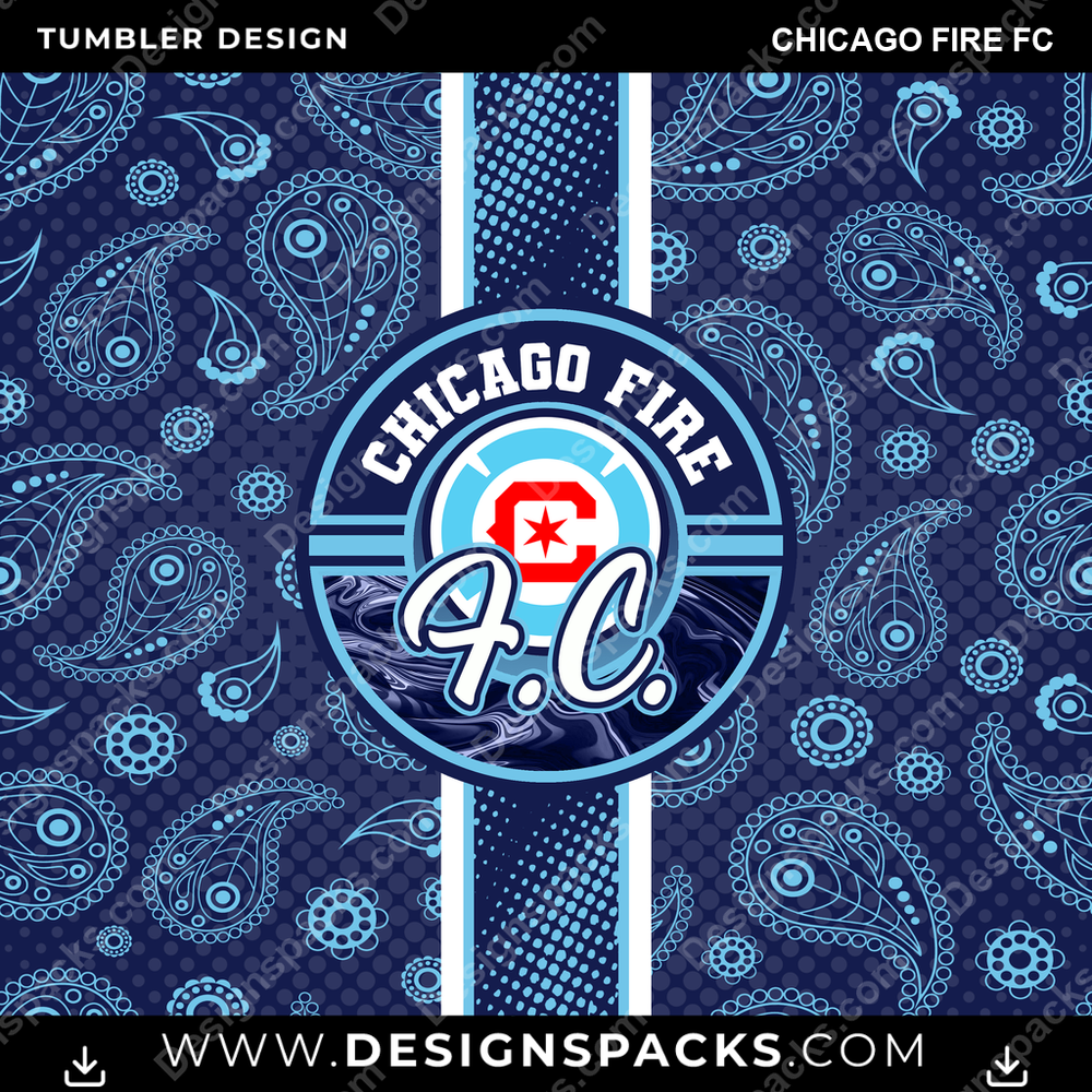 Soccer Handkerchief Chicago Fire FC MLS Soccer Tumbler Digital Wrap Design Download