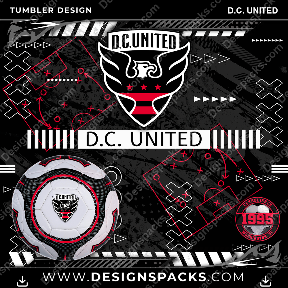 Soccer Xs & Os D.C. United Tumbler Digital Wrap Design