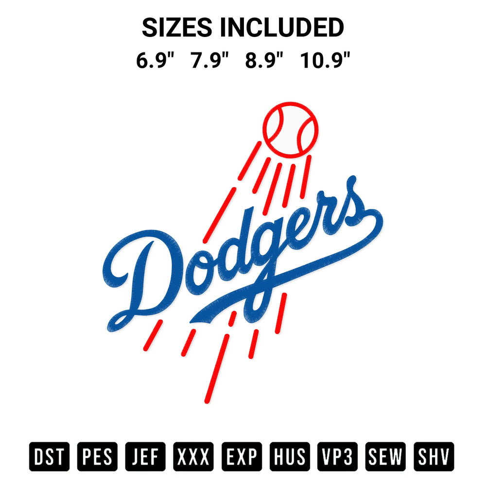 Download the La Dodgers Baseball Embroidery Design machine embroidery design exclusively at Designspacks.com. Premium digitized pattern for apparel and DIY crafts. Available sizes: 6.9", 7.9", 8.9", 10.9".